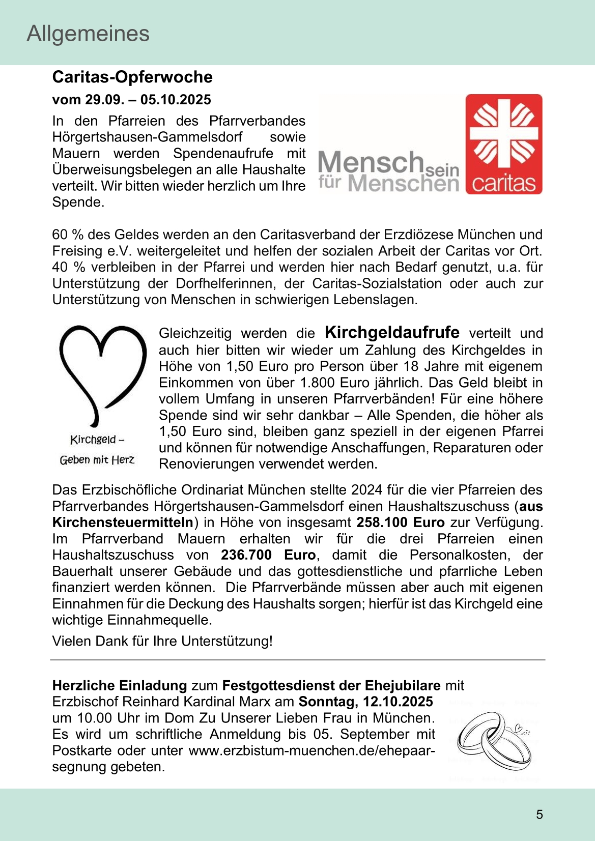 Pfarrblatt für die Pfarrverbände Hörgertshausen-Gammelsdorf und Mauern 11. August bis 05. Oktober 2025 Seite 05