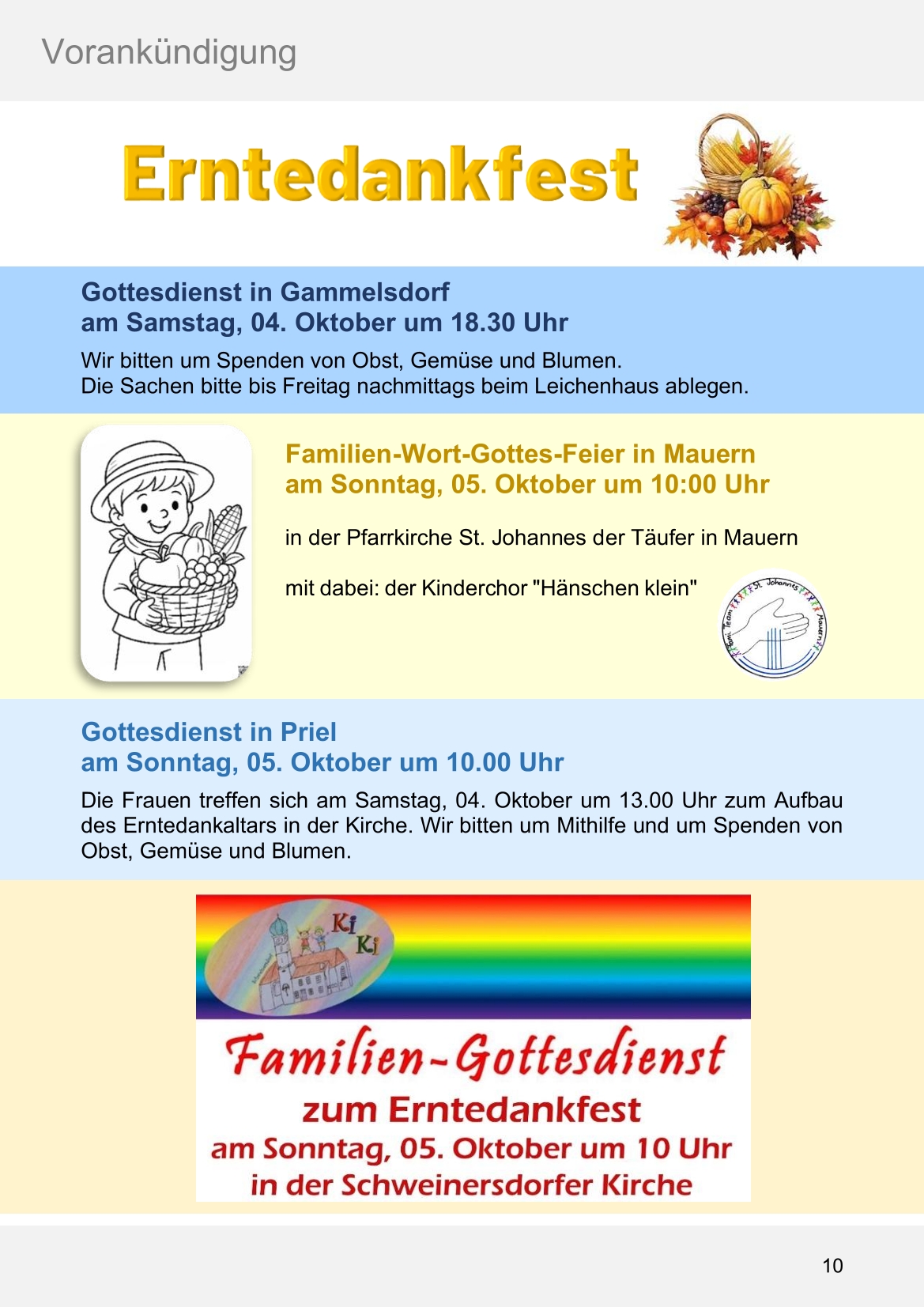 Pfarrblatt für die Pfarrverbände Hörgertshausen-Gammelsdorf und Mauern 11. August bis 05. Oktober 2025 Seite 10