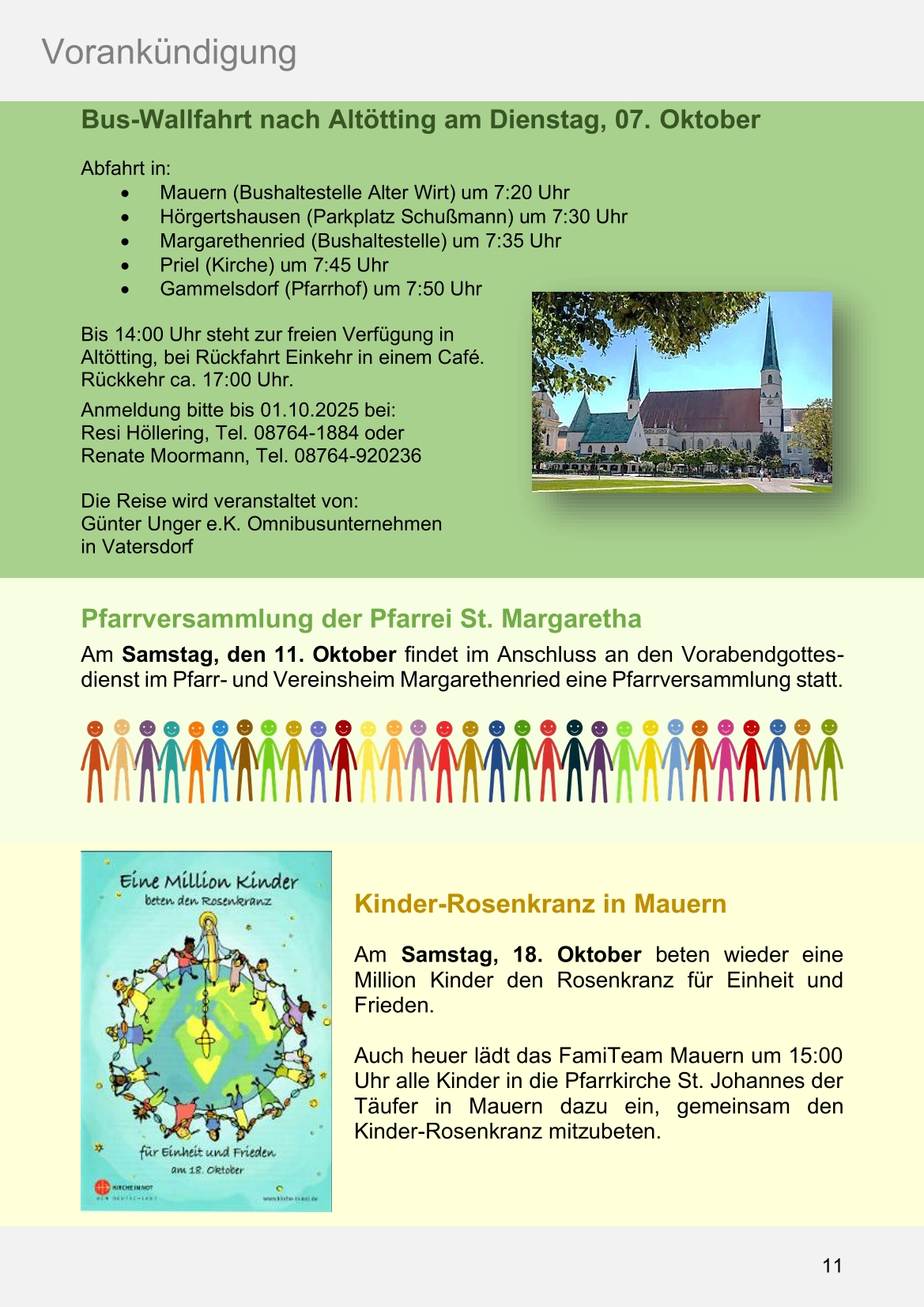 Pfarrblatt für die Pfarrverbände Hörgertshausen-Gammelsdorf und Mauern 11. August bis 05. Oktober 2025 Seite 11