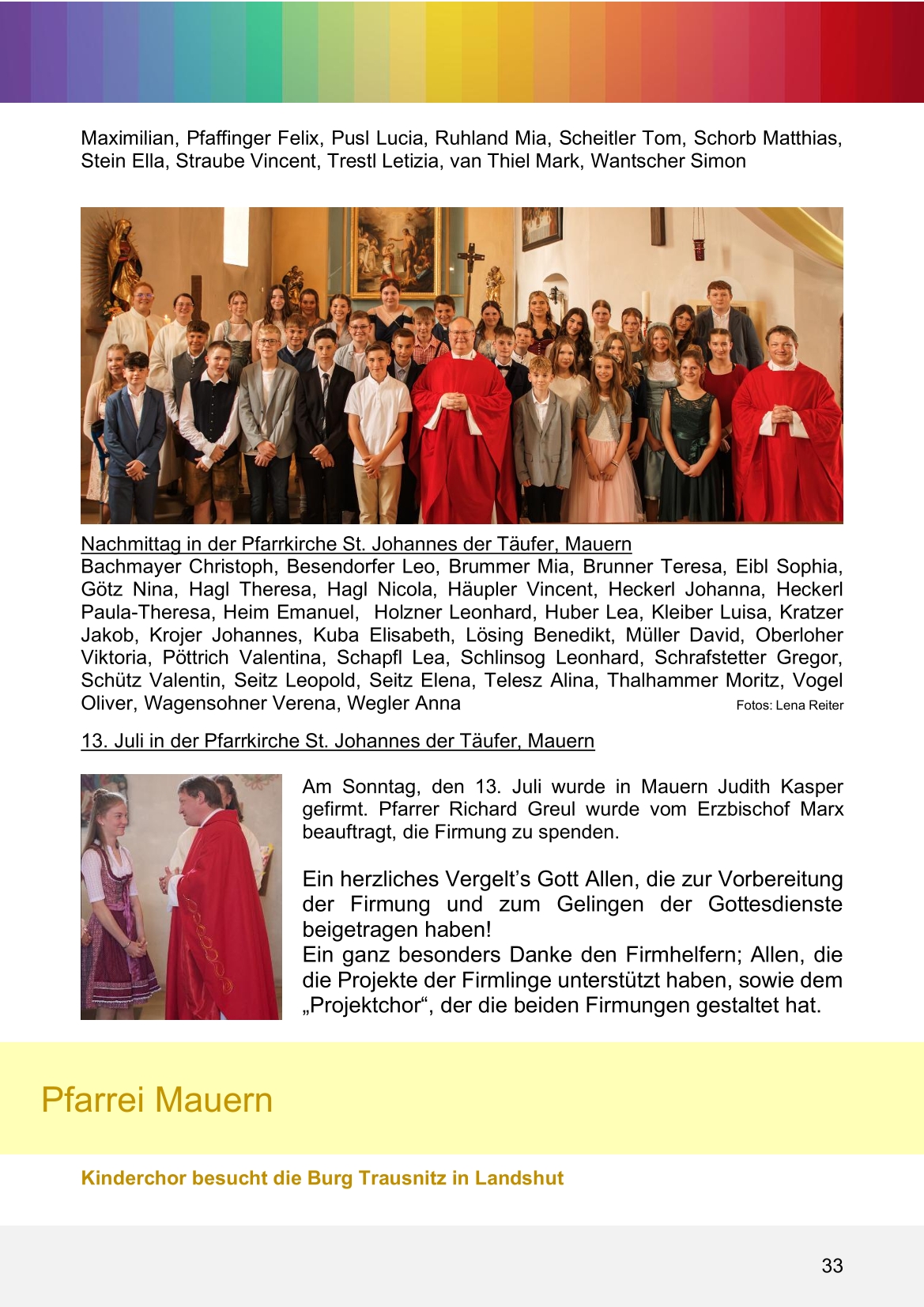 Pfarrblatt für die Pfarrverbände Hörgertshausen-Gammelsdorf und Mauern 11. August bis 05. Oktober 2025 Seite 33