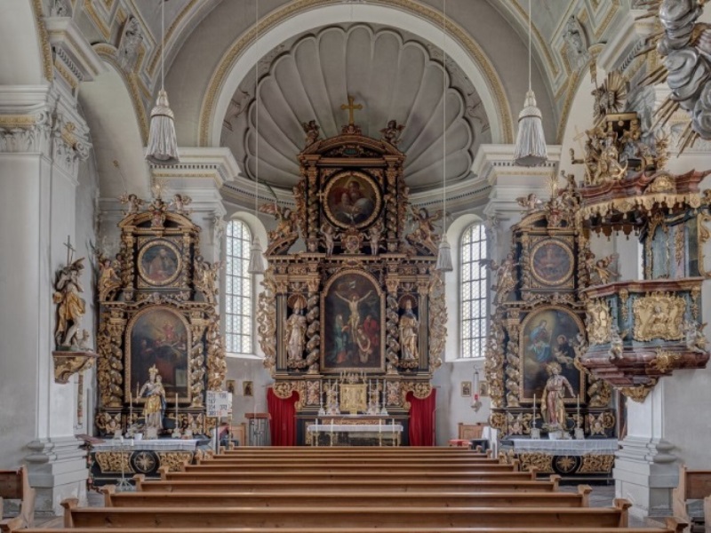 Altar der Wallfahrtskirche Sankt Salvator in Ecksberg bei Mühldorf am Inn