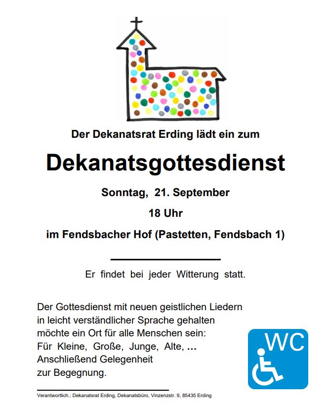 Einladung zum Dekanatsgottesdienst