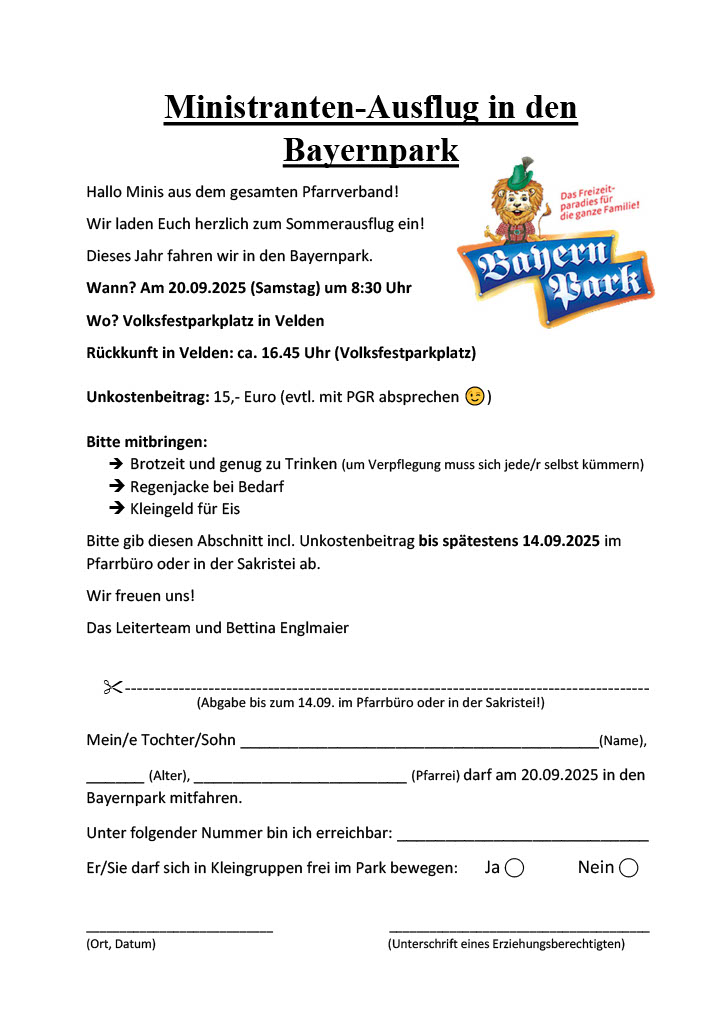 Velden Ausflug Minis Bayernpark