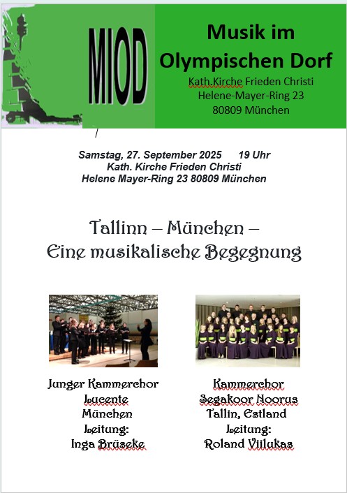 Einladung zum MIOD-Konzert am 25. September 2025 in der Kirche Frieden Christi.