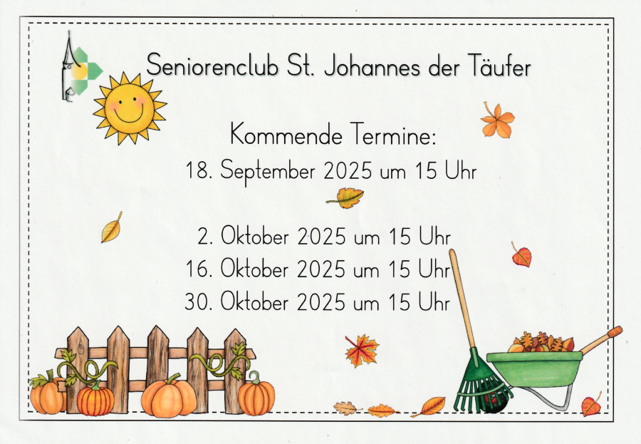 Senioren-Club Sept. - Okt. 2025