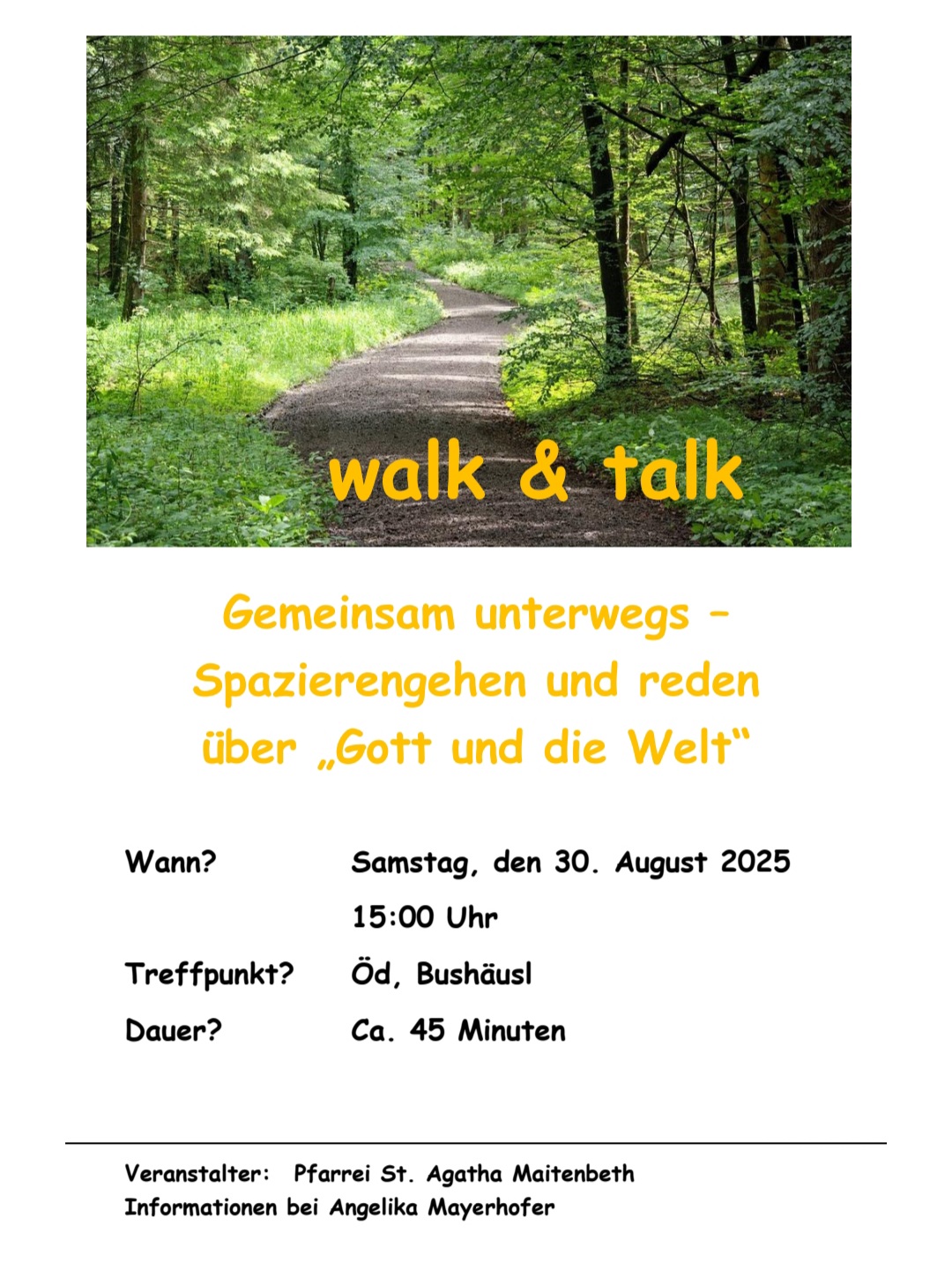Walk and talk August 25