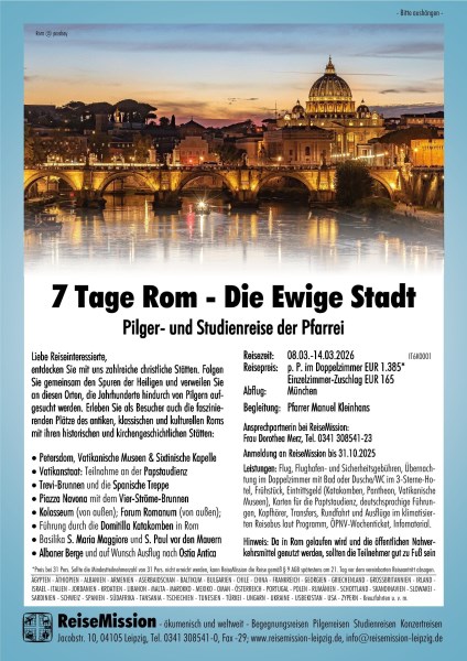 Plakat Rom Wallfahrt