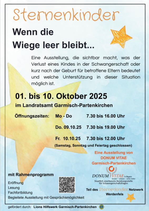 Plakat Sternenkinder Ausstellung