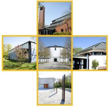 Kirchen in Christus Erlöser - Fotos in Kreuzform angeordnet