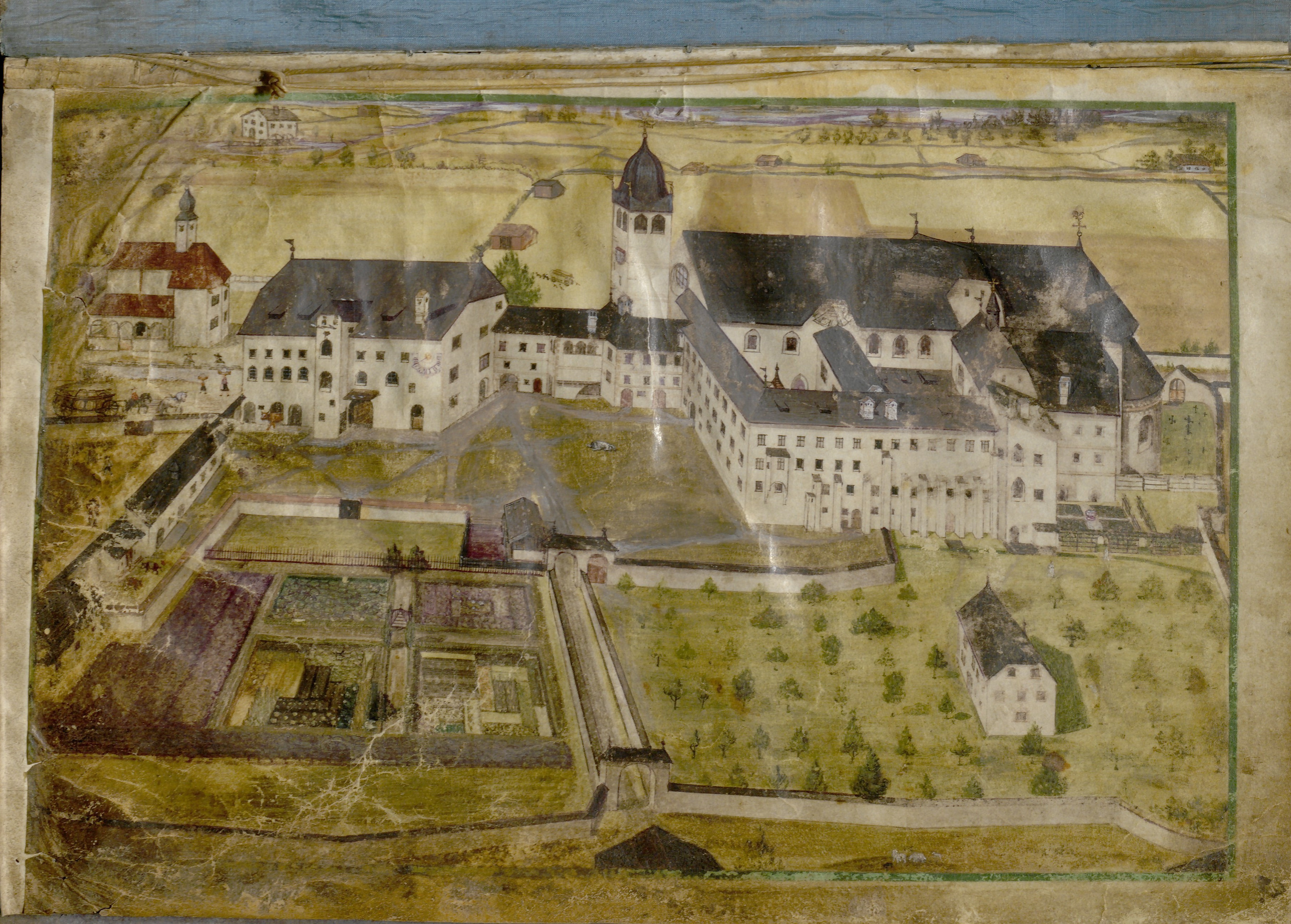Das Augustiner-Chorherrenstift St. Zeno bei Reichenhall. Malerei auf Pergament, 1654 (KB163)