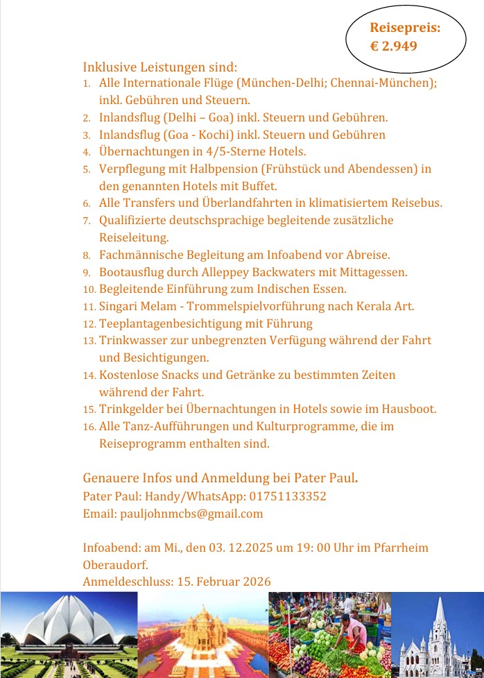 Indienreise 2026 Flyer 2