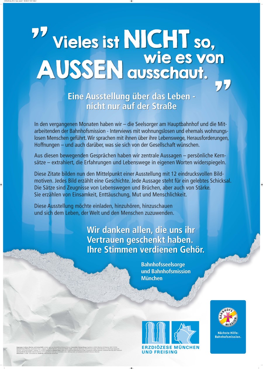 Einführung Ausstellung Wohnungslose am Hauptbahnhof