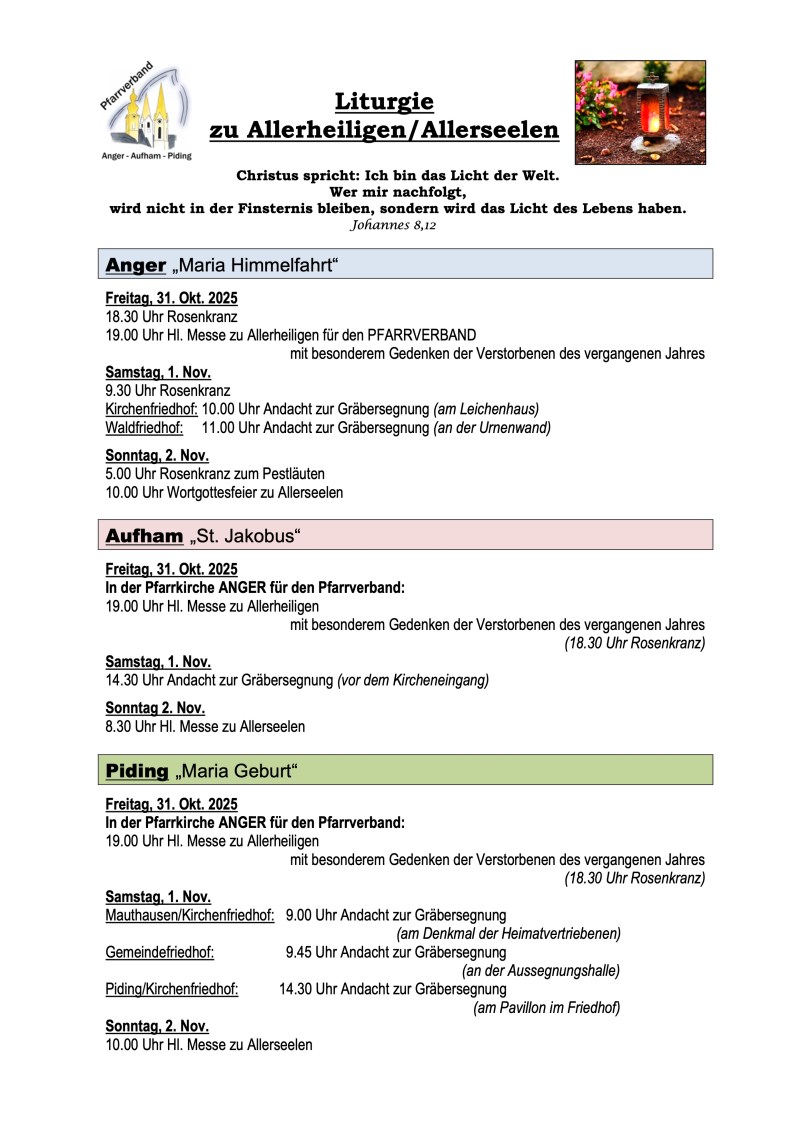 Liturgie zu Allerheiligen-Allerseelen PV AAP