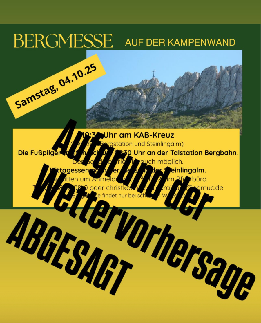 bergmesse abgesagt