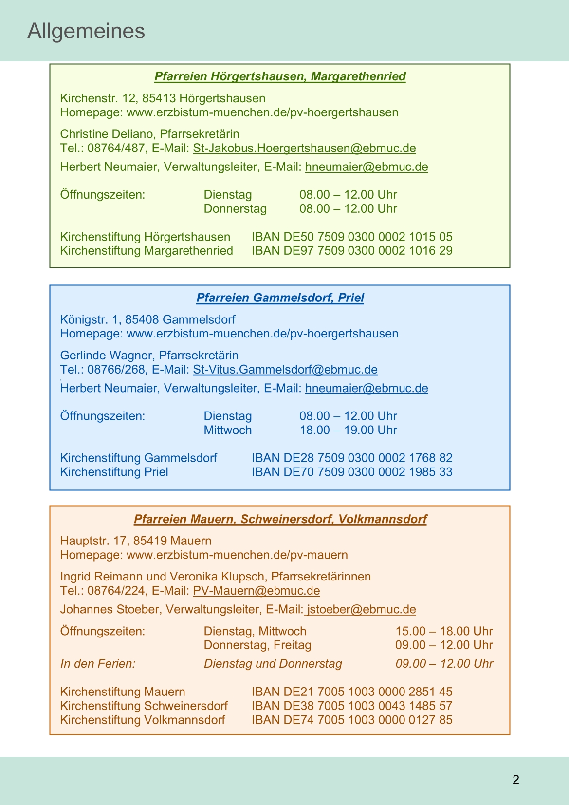 Pfarrblatt für die Pfarrverbände Hörgertshausen-Gammelsdorf und Mauern 06. Oktober bis 02. November 2025 Seite 02