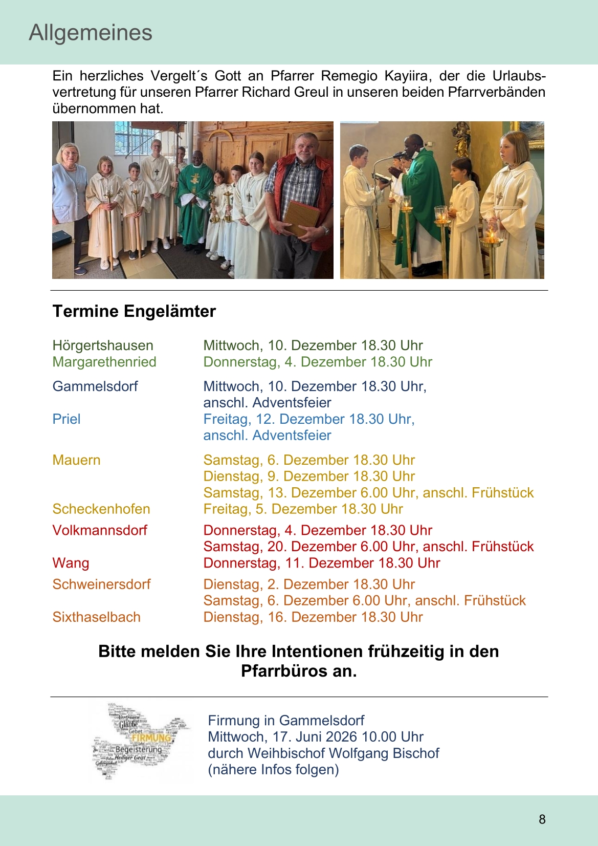 Pfarrblatt für die Pfarrverbände Hörgertshausen-Gammelsdorf und Mauern 06. Oktober bis 02. November 2025 Seite 08