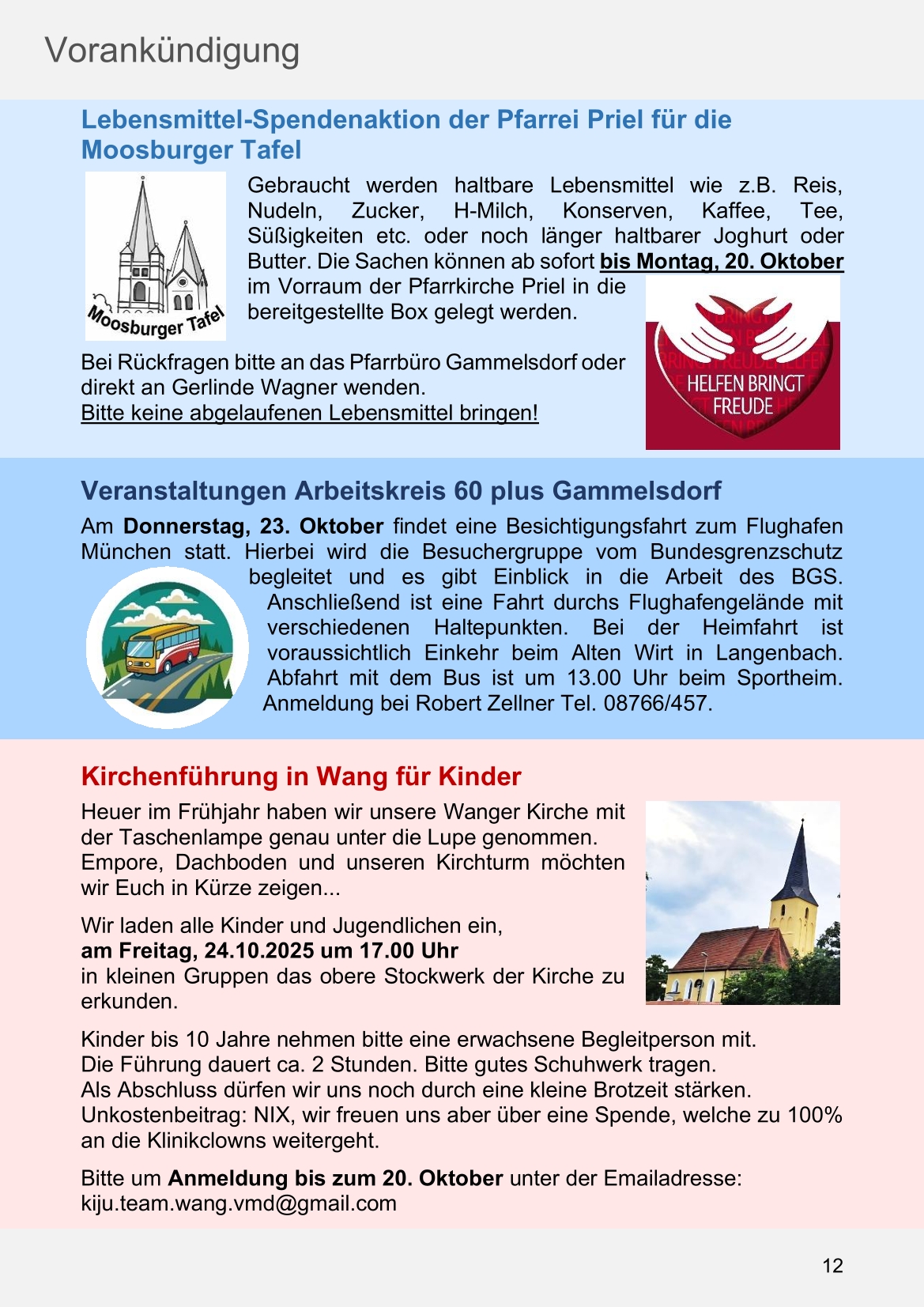 Pfarrblatt für die Pfarrverbände Hörgertshausen-Gammelsdorf und Mauern 06. Oktober bis 02. November 2025 Seite 12