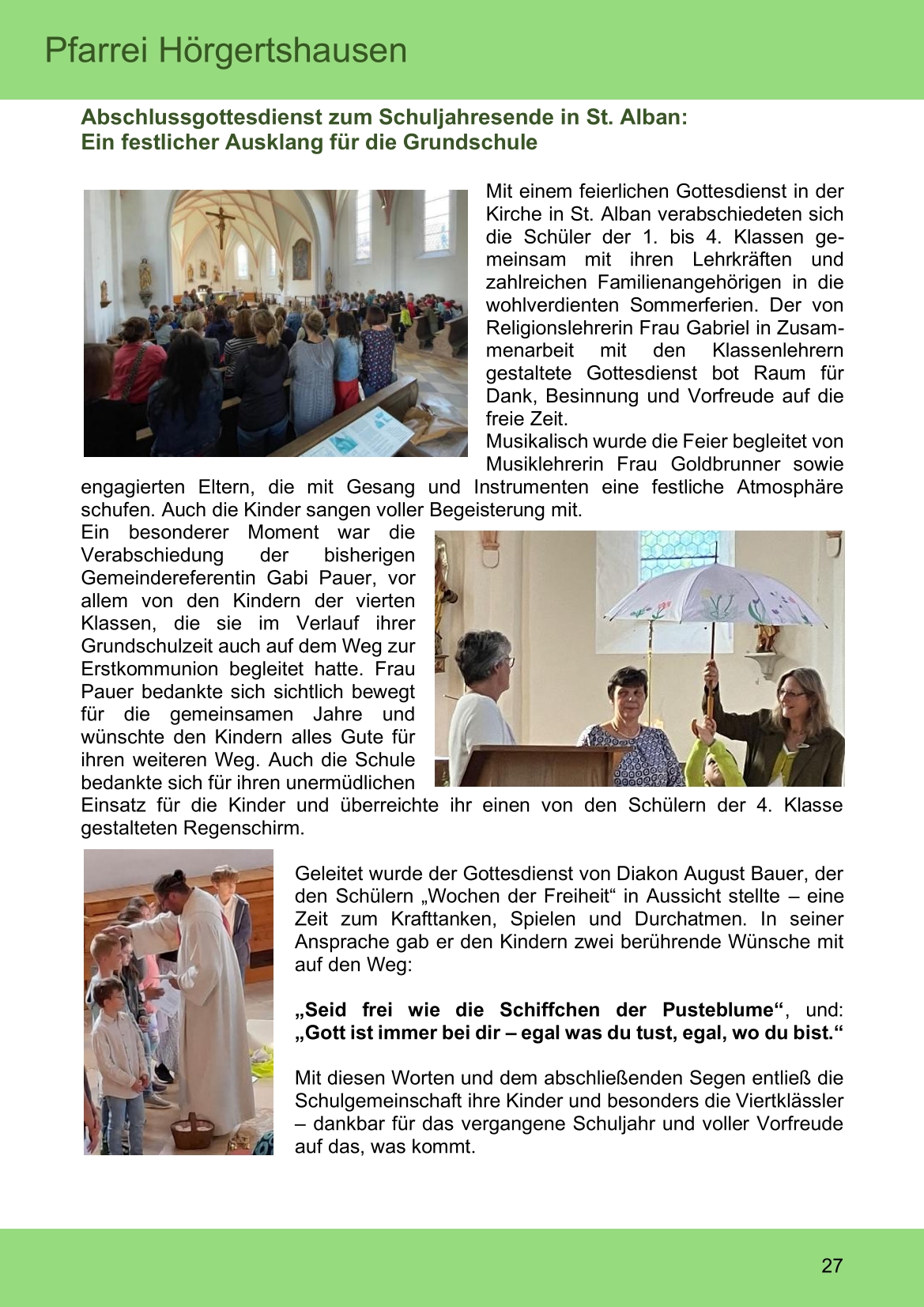 Pfarrblatt für die Pfarrverbände Hörgertshausen-Gammelsdorf und Mauern 06. Oktober bis 02. November 2025 Seite 27