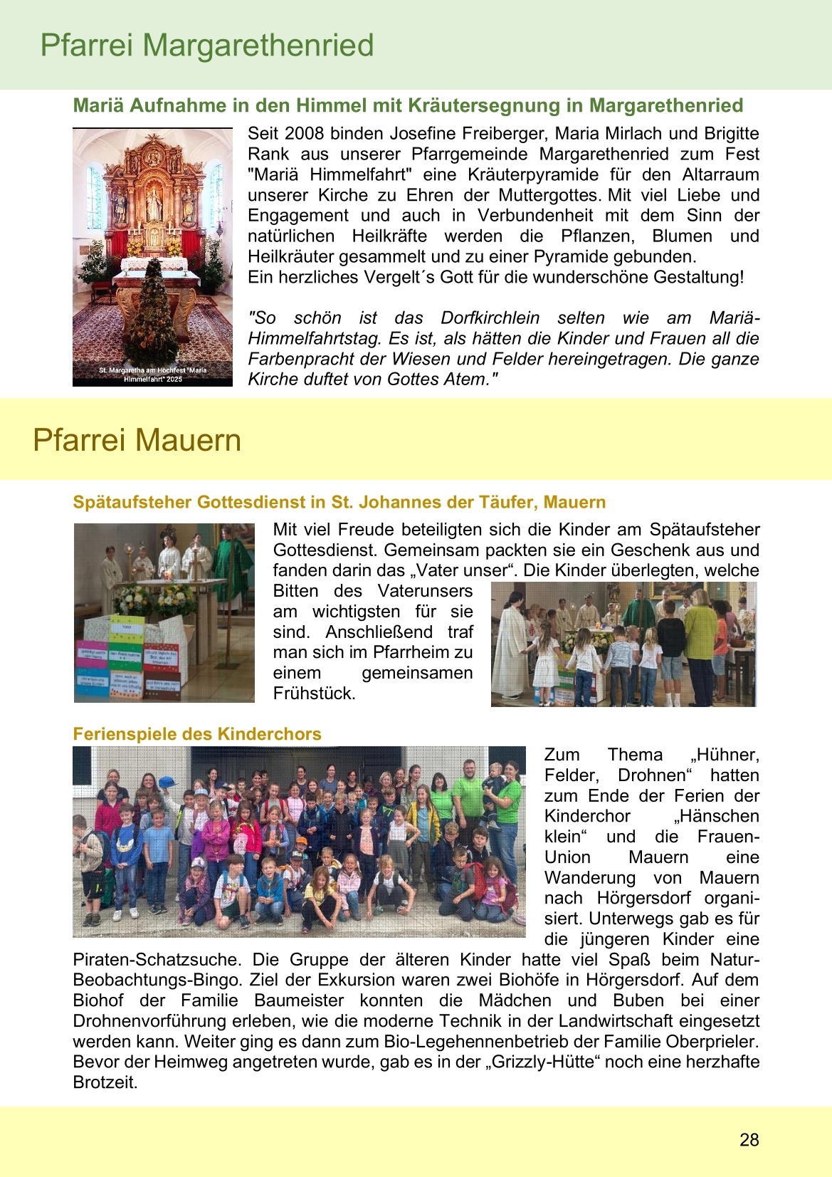 Pfarrblatt für die Pfarrverbände Hörgertshausen-Gammelsdorf und Mauern 06. Oktober bis 02. November 2025 Seite 28