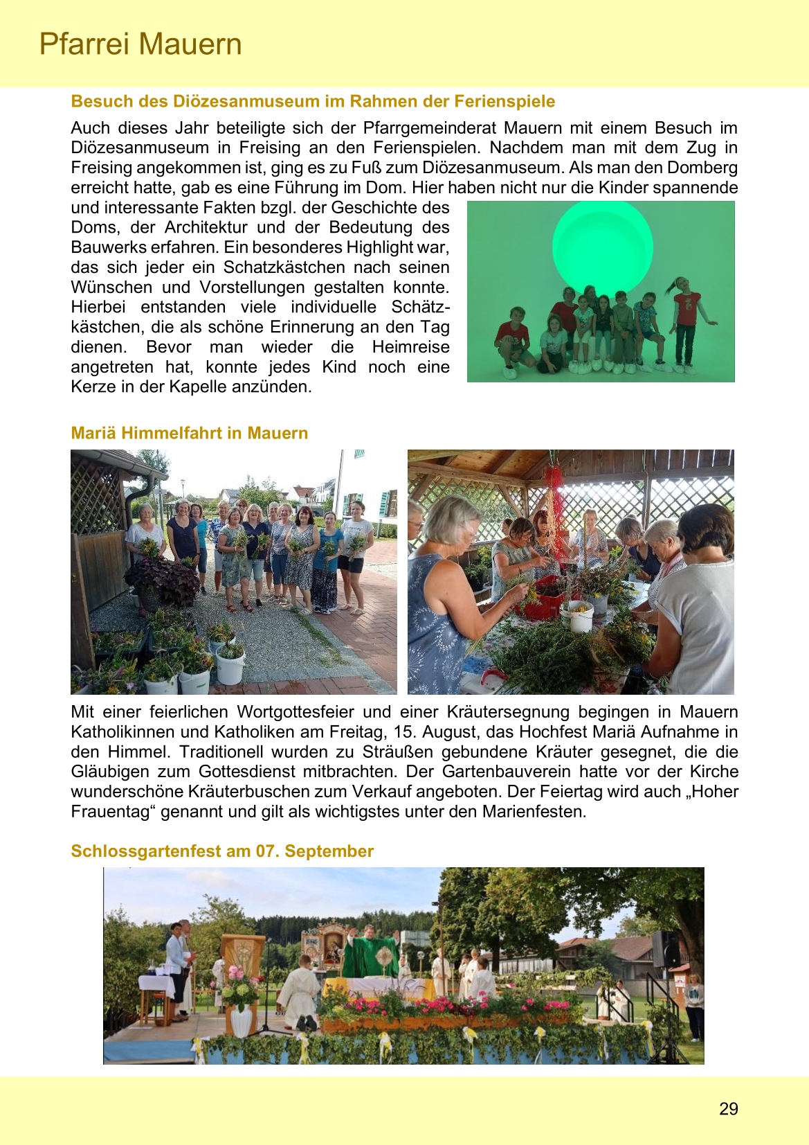 Pfarrblatt für die Pfarrverbände Hörgertshausen-Gammelsdorf und Mauern 06. Oktober bis 02. November 2025 Seite 29