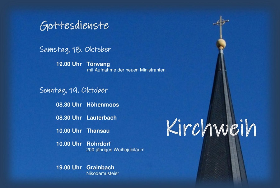 Kirchweih-Gottesdienste 2025
