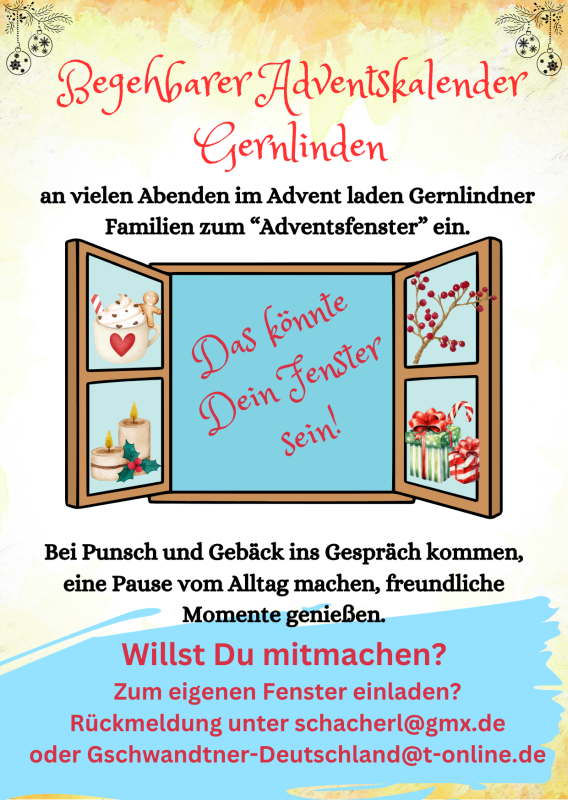 Begehebarer Adventskalender-Ankündigung 2025