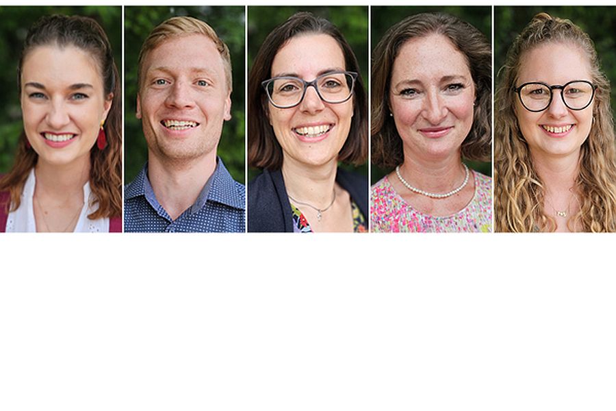 Die Gemeindereferenten, die von Kardinal Reinhard Marx am 18. Oktober 2025 ausgesendet werden: Christina Fimm, Sebastian Funer, Anke Hinz, Sonja Schwarzer und Miriam Wettemann