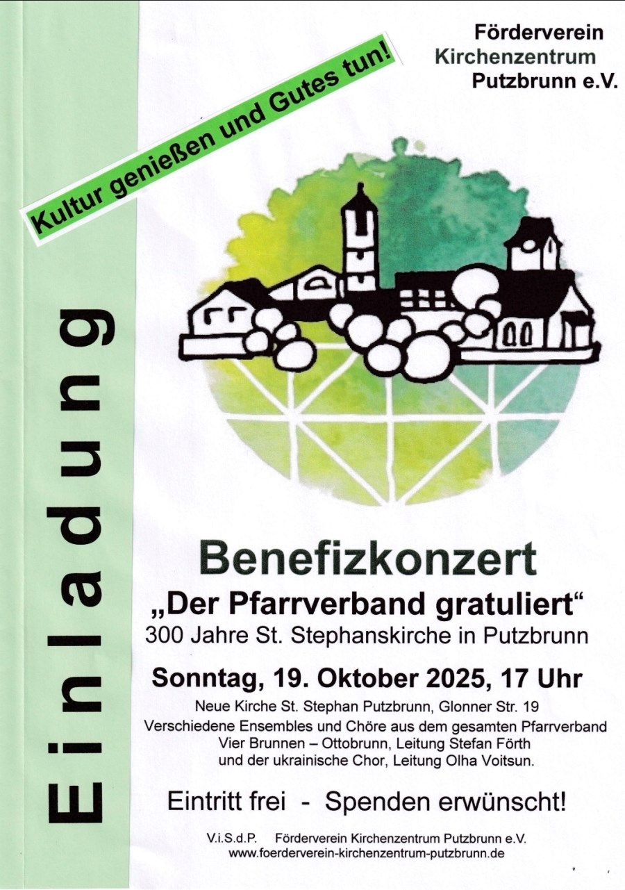 Plakat Benefizkonzert Pfarrverband gratuliert 2025 Putzbrunn