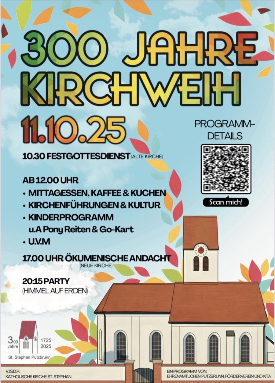 Plakat 300 Jahrfeier Putzbrunn 2025 bunt