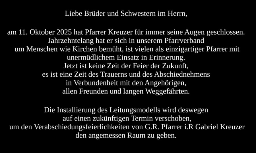 Beerdigung Pfarrer Gabriel Kreuzer