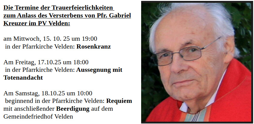 Beerdigung Pfarrer Gabriel Kreuzer