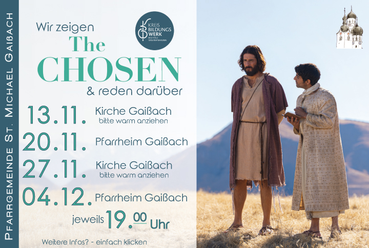 Wir zeigen "The Chosen" die erste Staffel an vier Abenden.