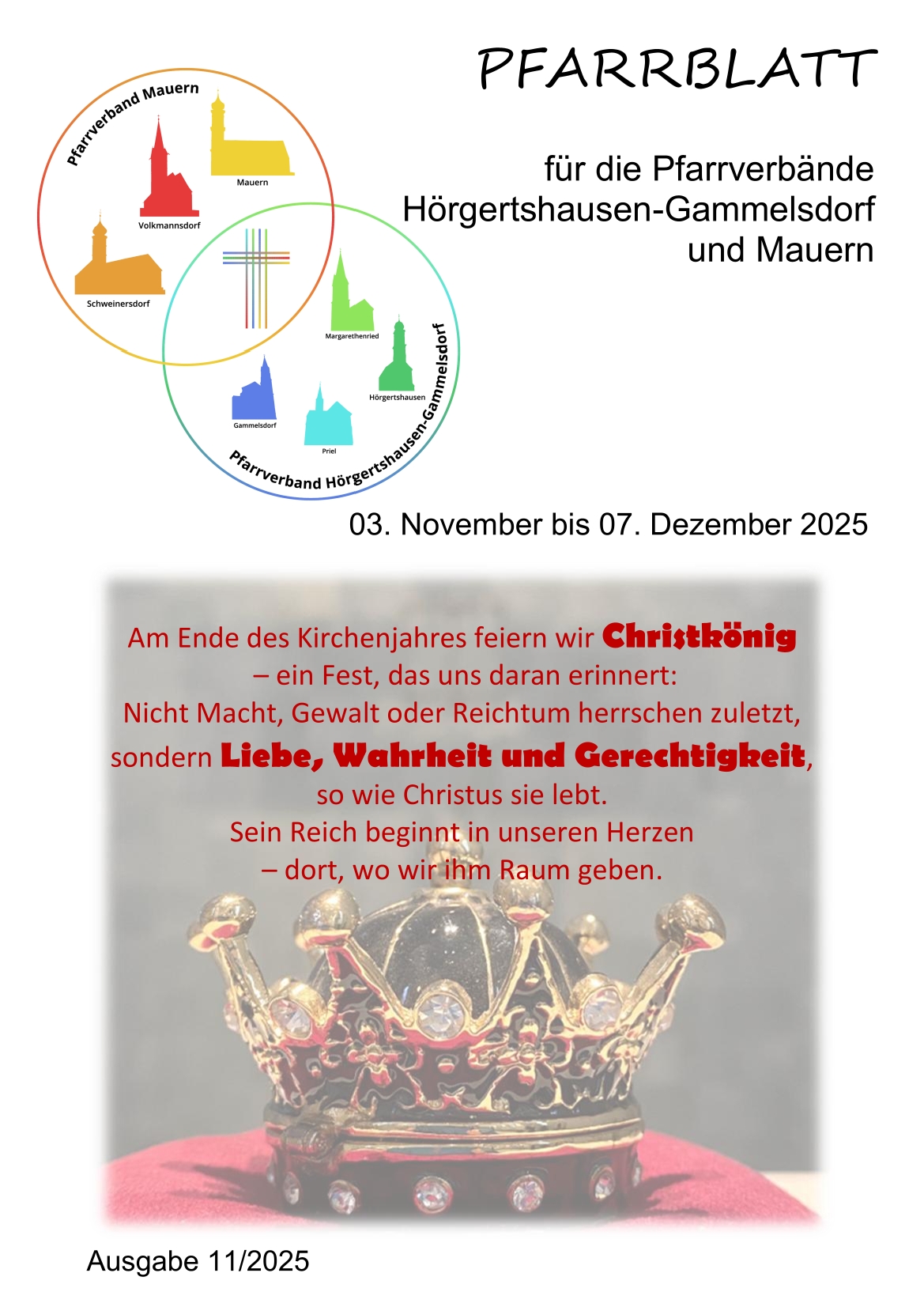 Pfarrblatt für die Pfarrverbände Hörgertshausen-Gammelsdorf und Mauern 03.November bis 07.Dezember 2025 Seite 01