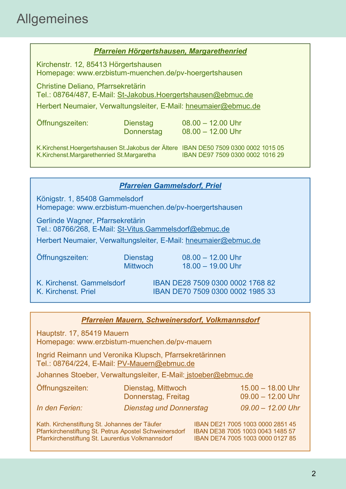 Pfarrblatt für die Pfarrverbände Hörgertshausen-Gammelsdorf und Mauern 03.November bis 07.Dezember 2025 Seite 02