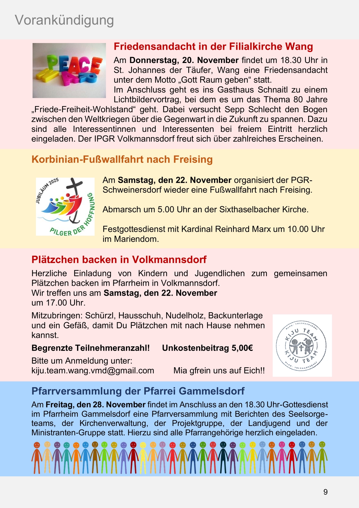 Pfarrblatt für die Pfarrverbände Hörgertshausen-Gammelsdorf und Mauern 03.November bis 07.Dezember 2025 Seite 09