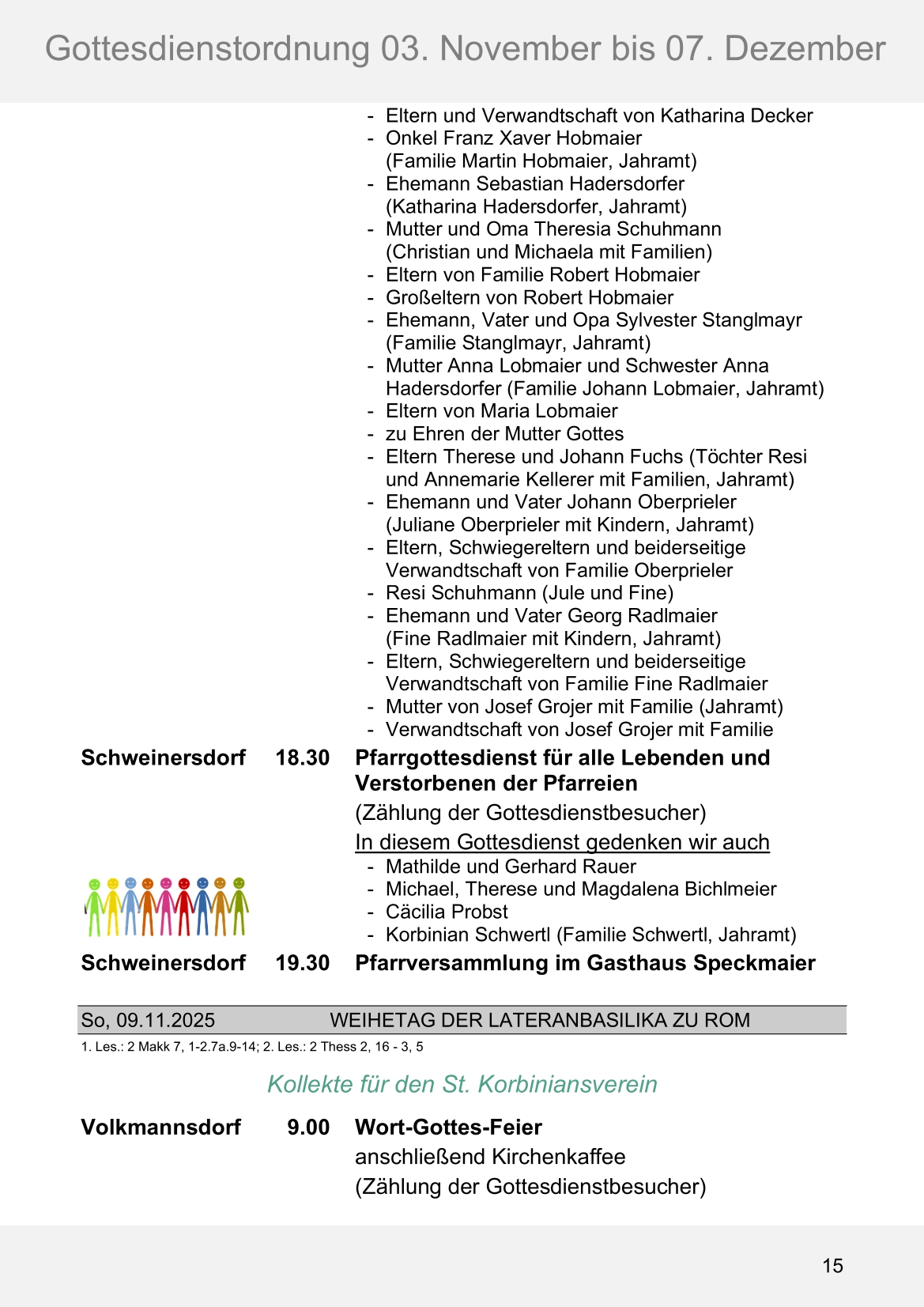 Pfarrblatt für die Pfarrverbände Hörgertshausen-Gammelsdorf und Mauern 03.November bis 07.Dezember 2025 Seite 15