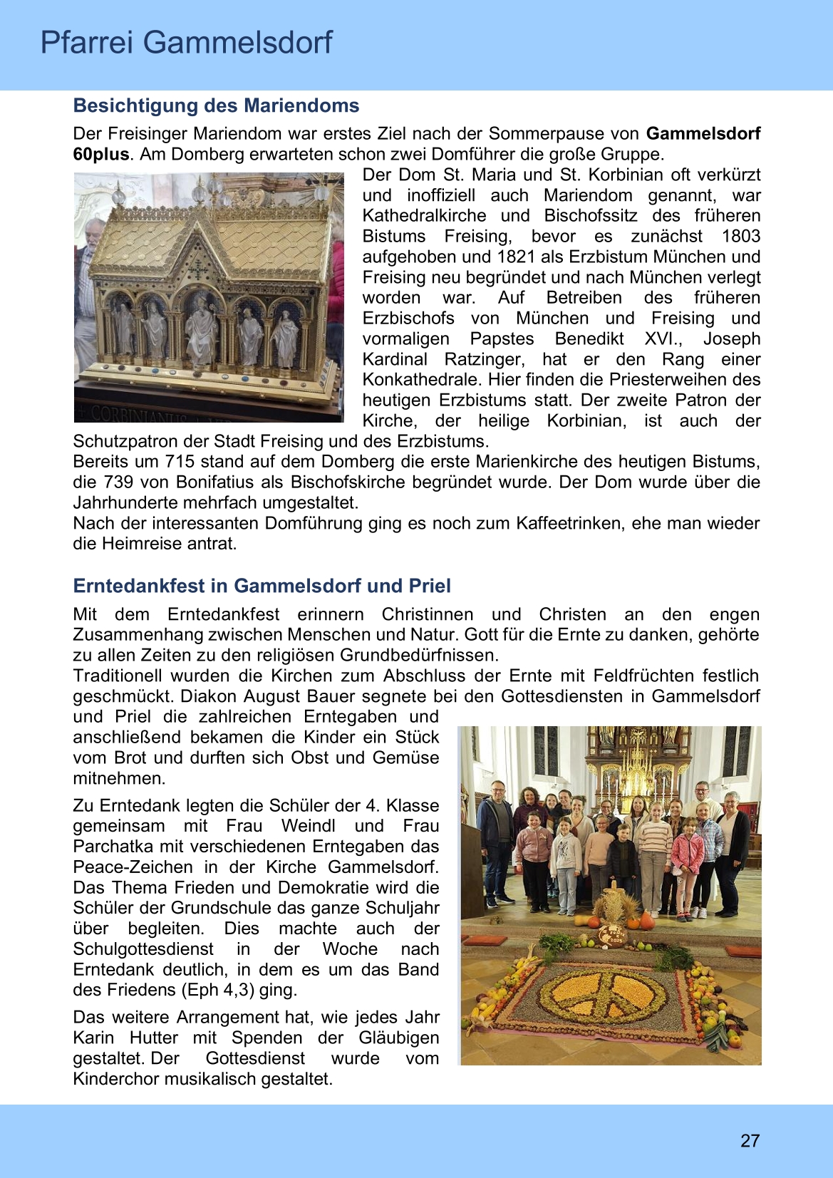 Pfarrblatt für die Pfarrverbände Hörgertshausen-Gammelsdorf und Mauern 03.November bis 07.Dezember 2025 Seite 27