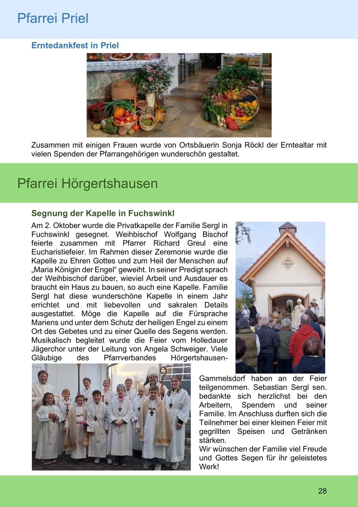 Pfarrblatt für die Pfarrverbände Hörgertshausen-Gammelsdorf und Mauern 03.November bis 07.Dezember 2025 Seite 28