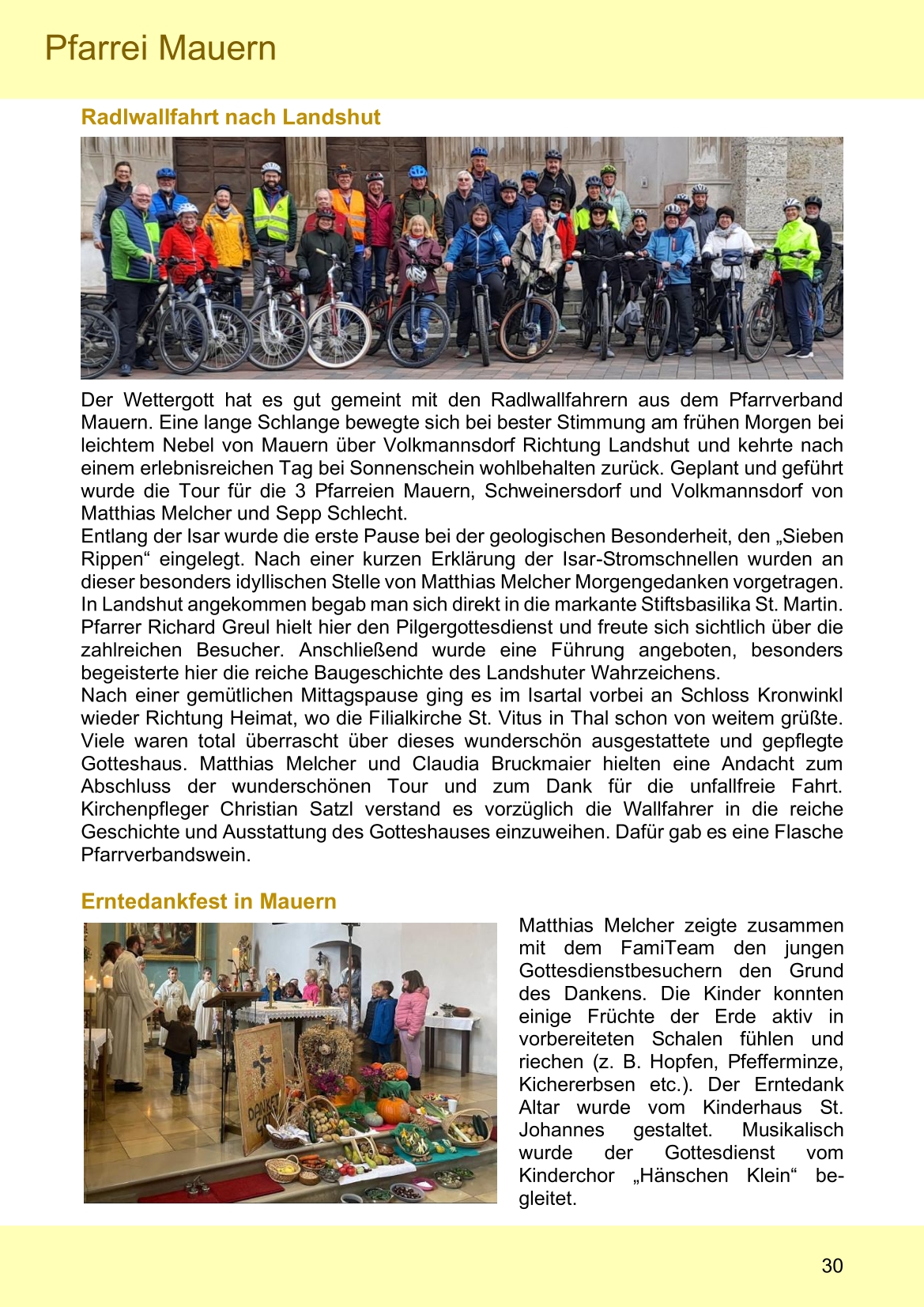 Pfarrblatt für die Pfarrverbände Hörgertshausen-Gammelsdorf und Mauern 03.November bis 07.Dezember 2025 Seite 30