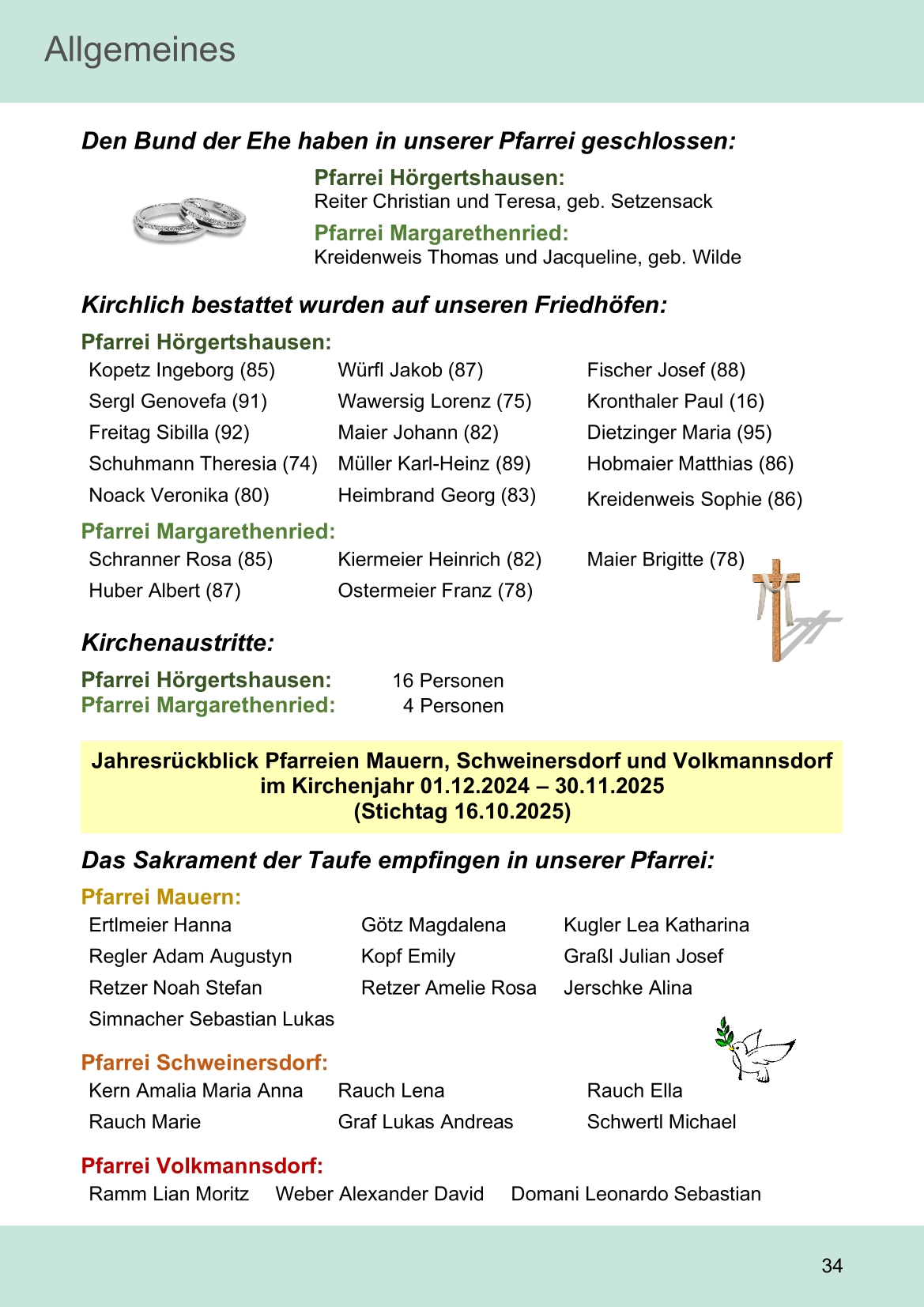 Pfarrblatt für die Pfarrverbände Hörgertshausen-Gammelsdorf und Mauern 03.November bis 07.Dezember 2025 Seite 34