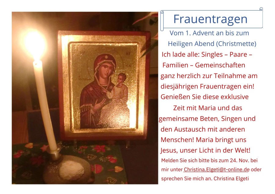 Frauentragen im Advent 2025
