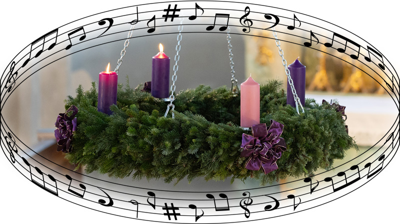 Adventskranz mit Noten