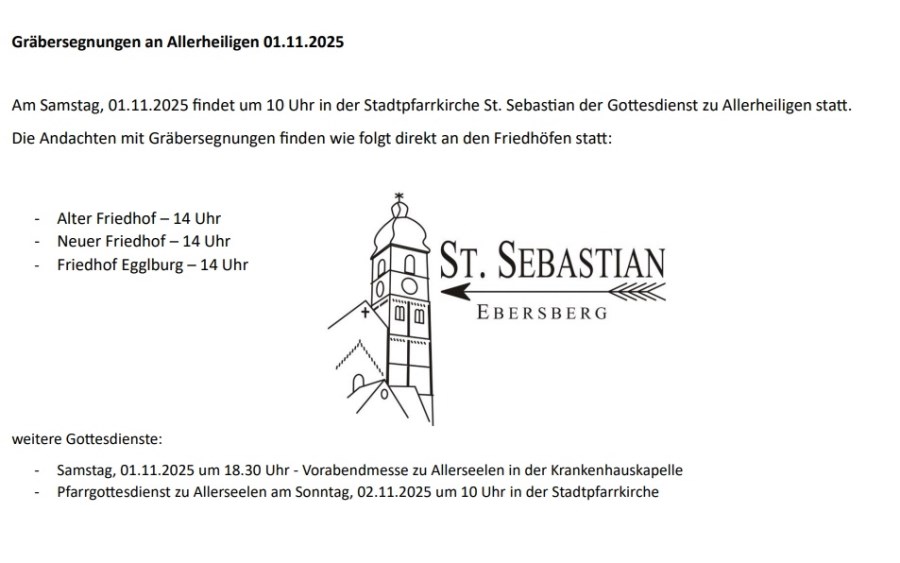 Allerheiligen - Gräbersegnungen