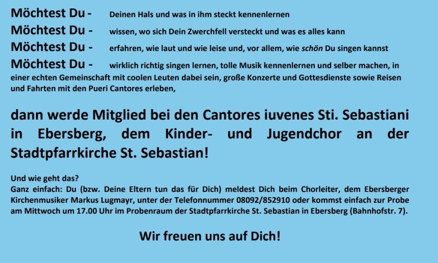 Mitglied bei den Cantores iuvenes Sti. Sebastiani