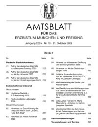 Titelblatt des Amtsblatt des Erzbistums München und Freising in der Ausgabe 10 des Jahres 2025