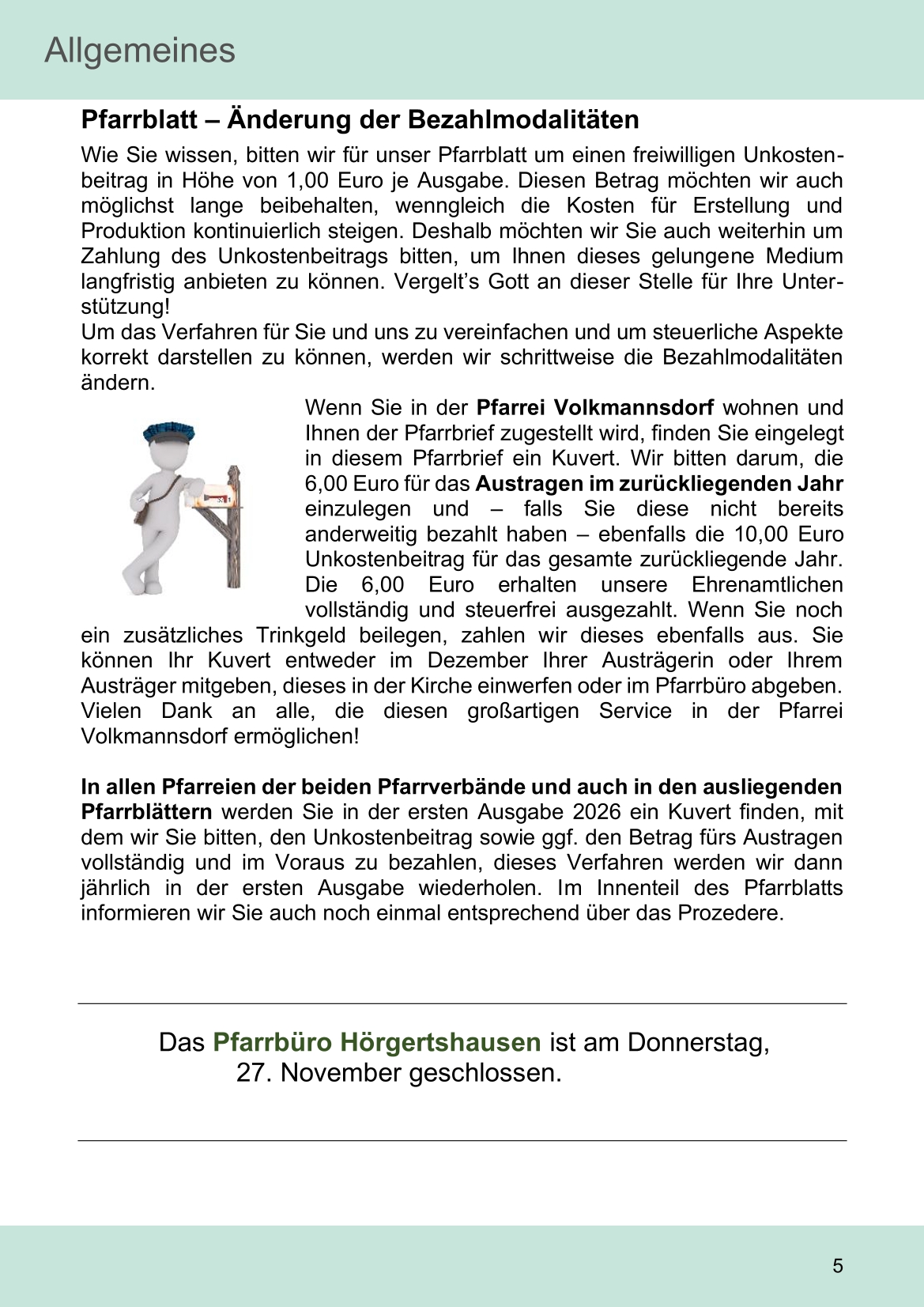 Pfarrblatt für die Pfarrverbände Hörgertshausen-Gammelsdorf und Mauern 03.November bis 07.Dezember 2025 Seite 05