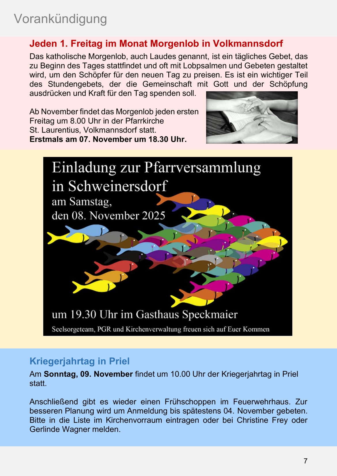 Pfarrblatt für die Pfarrverbände Hörgertshausen-Gammelsdorf und Mauern 03.November bis 07.Dezember 2025 Seite 07
