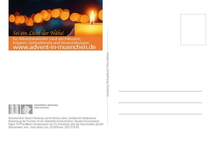 Rückseite Adventskarte