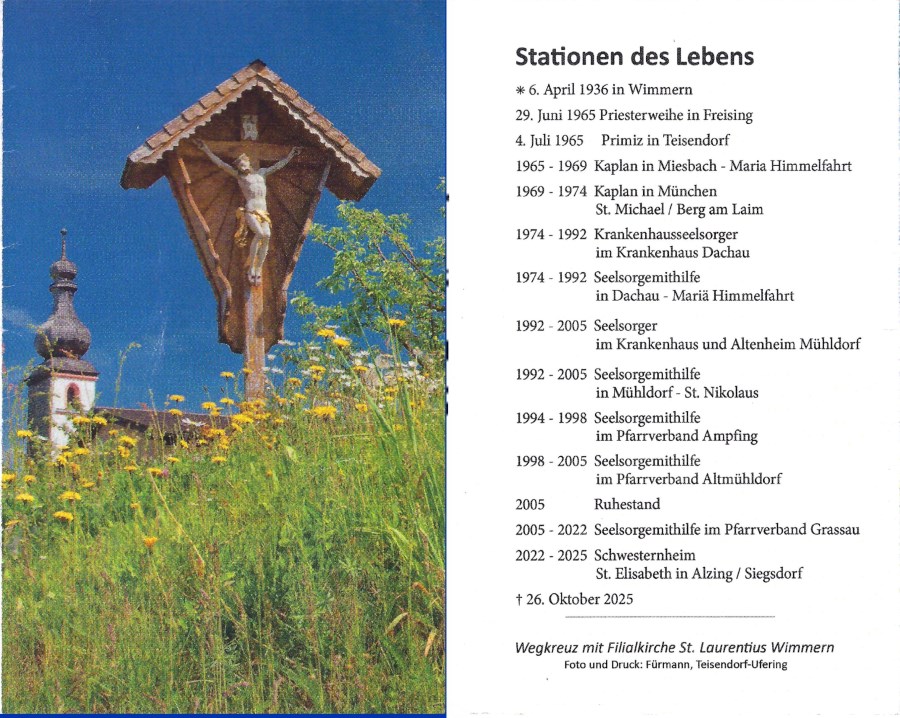 Sterbebild Pfarrer Mösenlechner