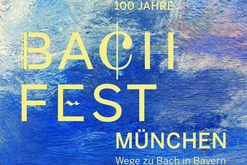 Blau-grünes Plakat "Bachfest"